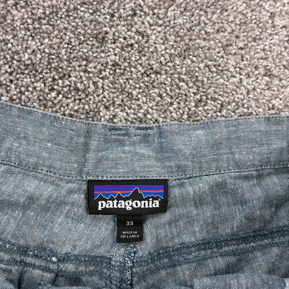 Patagonia Step Back Shorts Mens 33 Blue Hemp Organic Cotton Blend Beach Summer - Picture 3 of 6
